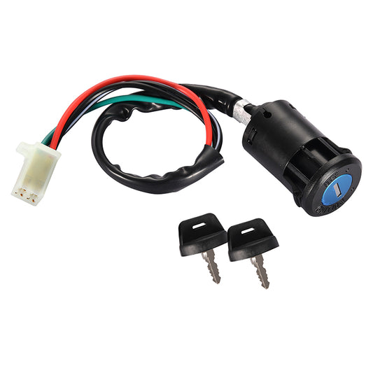 GOOFIT 4 Wires Ignition Switch Key Set with Cap Replacement For 50cc 70cc 90cc 110cc 125cc 150cc 200cc 250cc TaoTao SUNL ATV Dirt Bike Electric Scoote