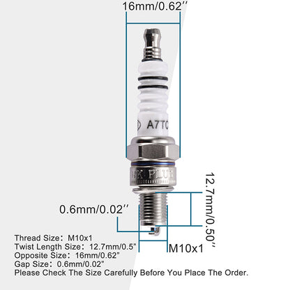 GOOFIT A7TC Spark Plug Replacement For 50cc 70cc 90cc 110cc 125cc 150cc Chinese ATV Dirt Bike Go Kart Moped