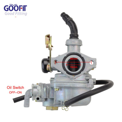GOOFIT PZ19 19 mm Carb Carburettor with Switch Oil Choke Cable 50cc 70cc 90cc 110cc 125cc Atv Quad Dirt Bike Pit Bike ATV Go Kart Scoooter Moped